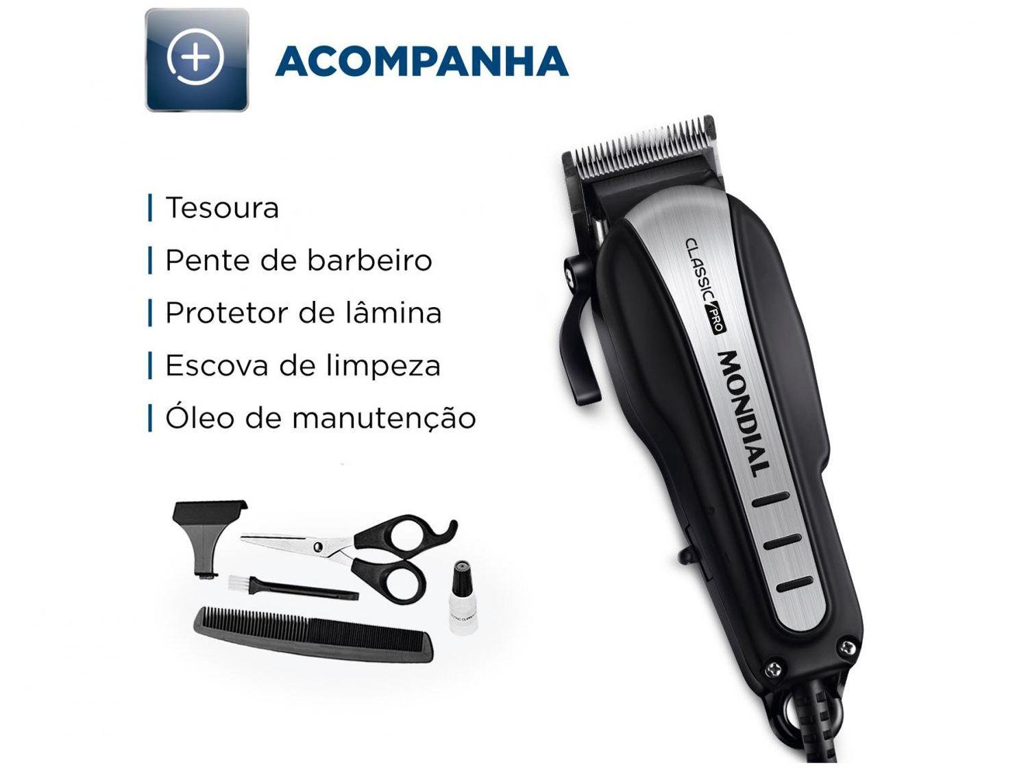 Máquina de Cortar Cabelo Mondial Classic Pro