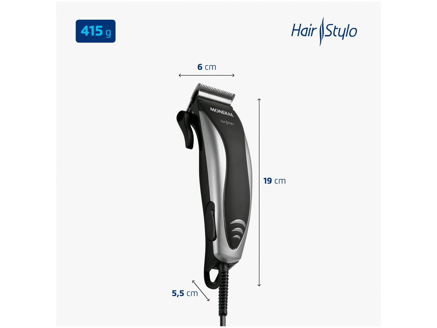 Máquina de Cortar Cabelo Mondial Hair Stylo