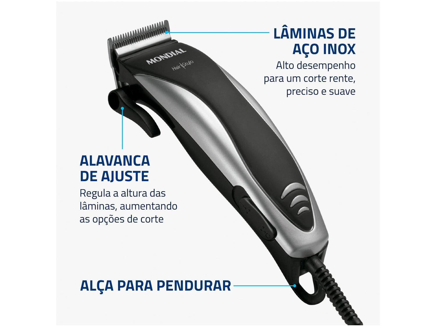 Máquina de Cortar Cabelo Mondial Hair Stylo