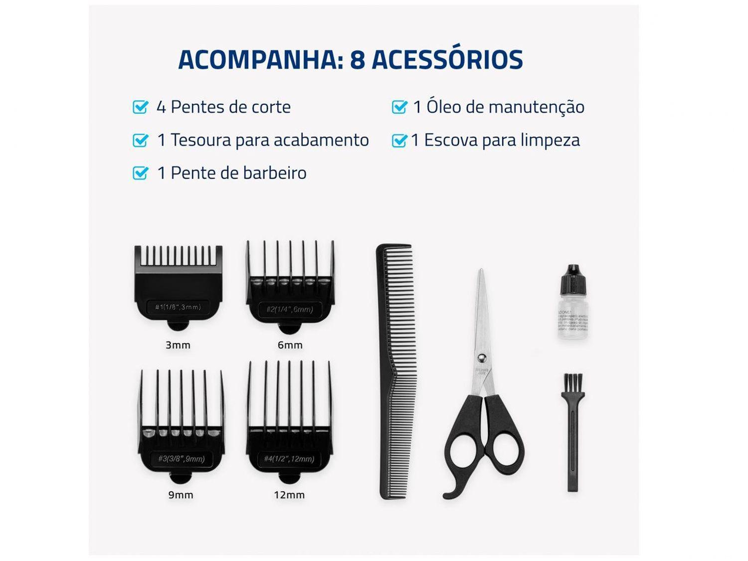 Máquina de Cortar Cabelo Mondial Titanium Power