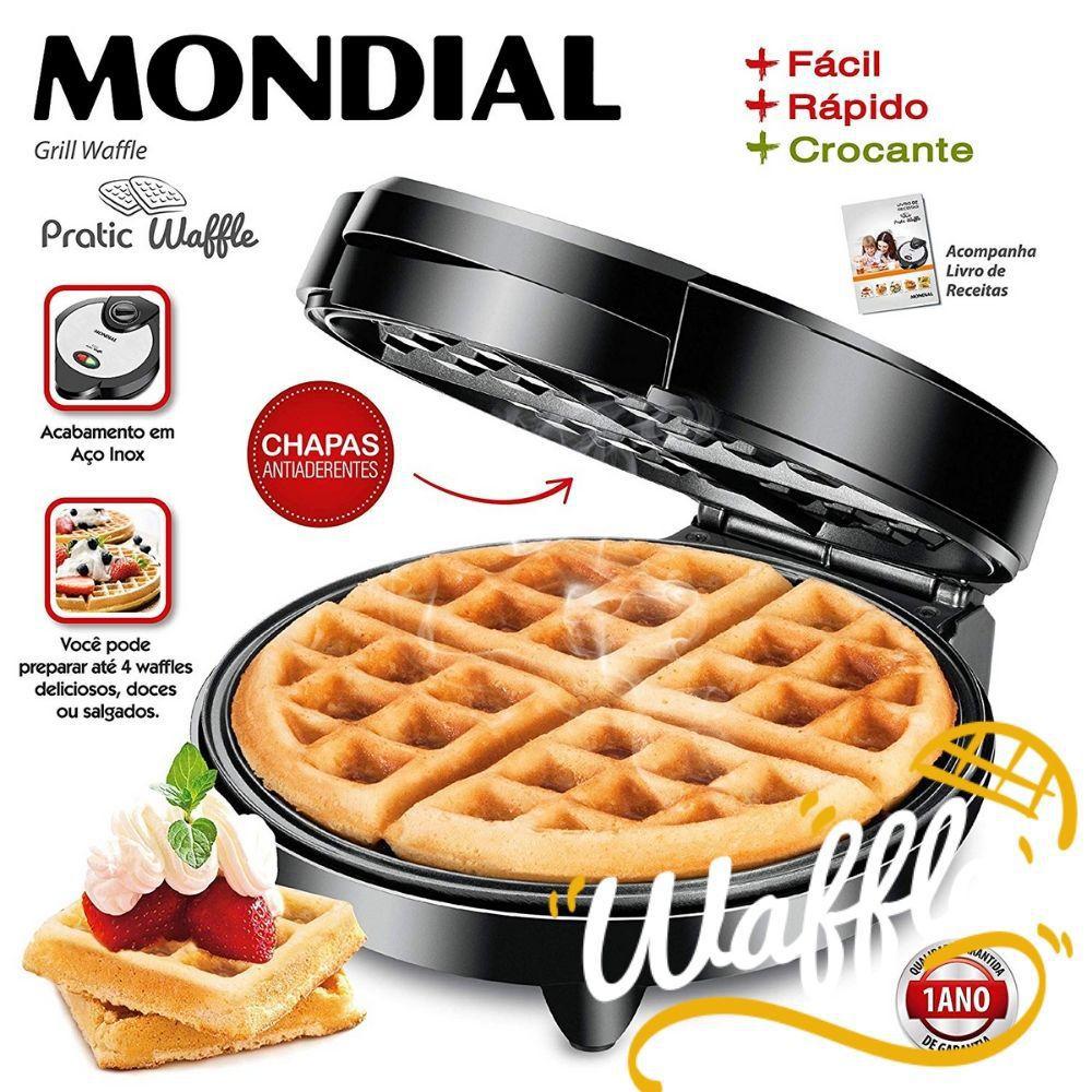 Máquina de Waffle Mondial Pratic Waffle GW01 Máquina de Waffle