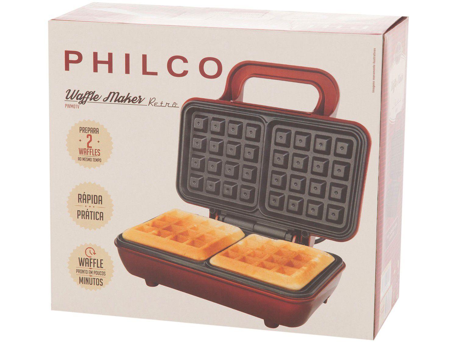 Máquina de Waffle Philco Retrô PWM01V - 700W - Máquina de Waffle ...