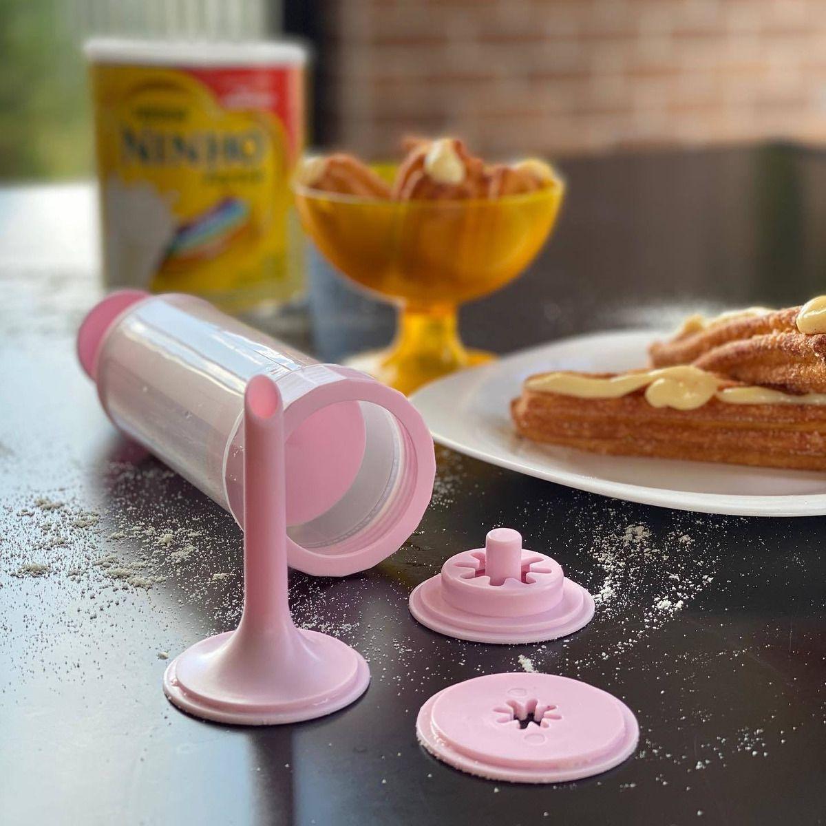 Máquina manual De Fazer Churros Fácil Portátil Bico Recheio - Macrozão ...