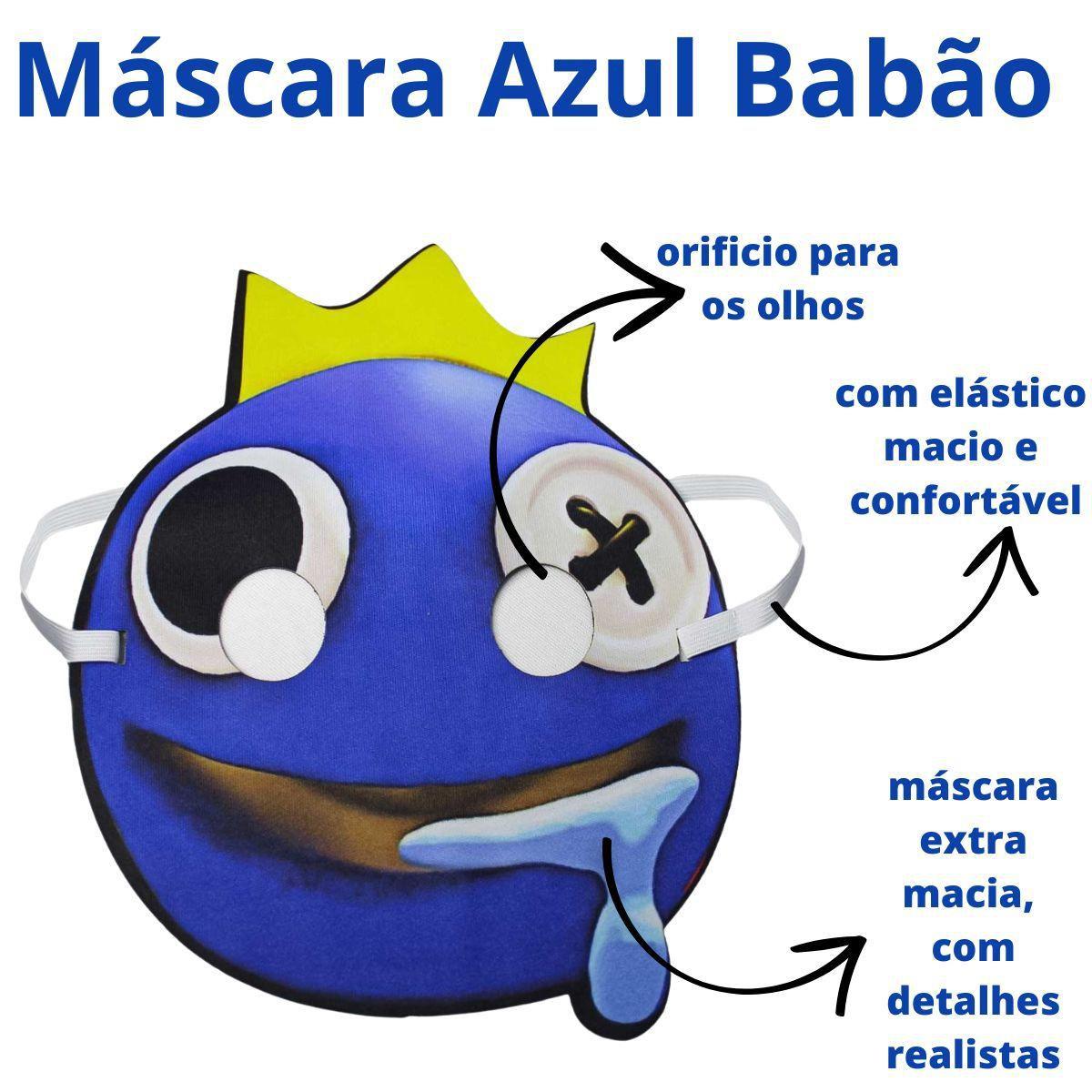 Fantasia Infantil Boneco Azul Babão Blue Roblox Com Máscara - M 5