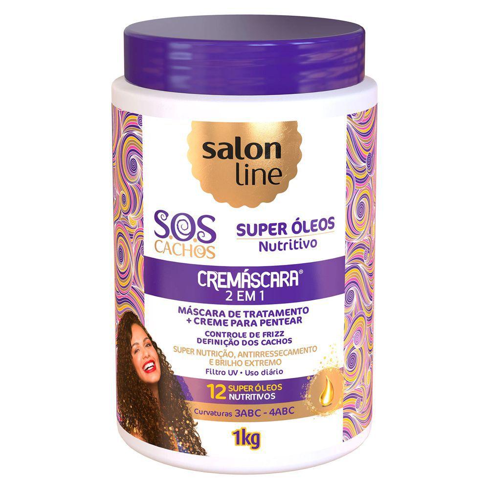Mascara Capilar Creme Pentear Salon Line Cachos 2 Em 1 1kg Kit De Tratamento Para Cabelos Magazine Luiza