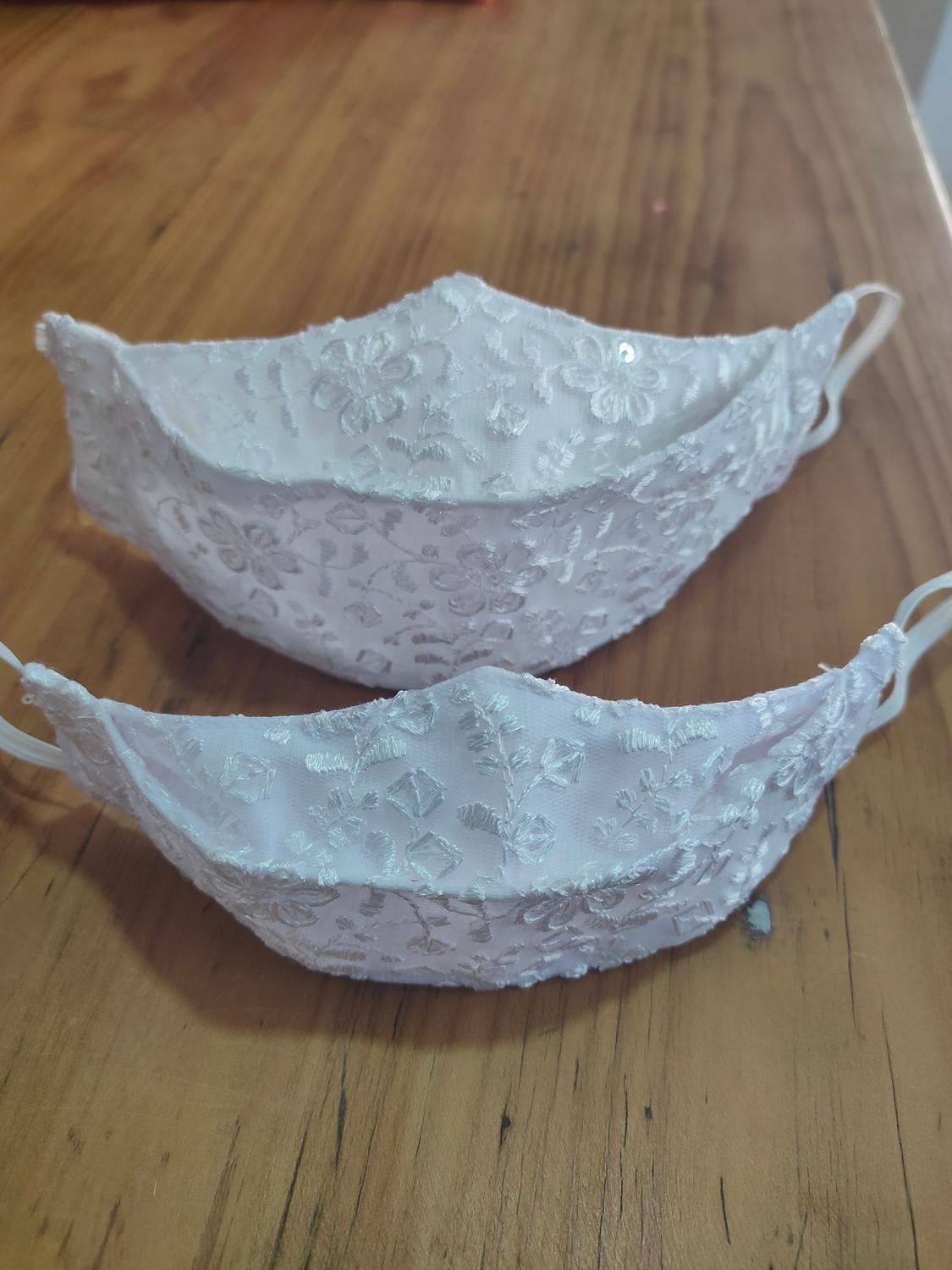 Máscara de proteção para noivas modelo 3 D Andreia Fava Alves