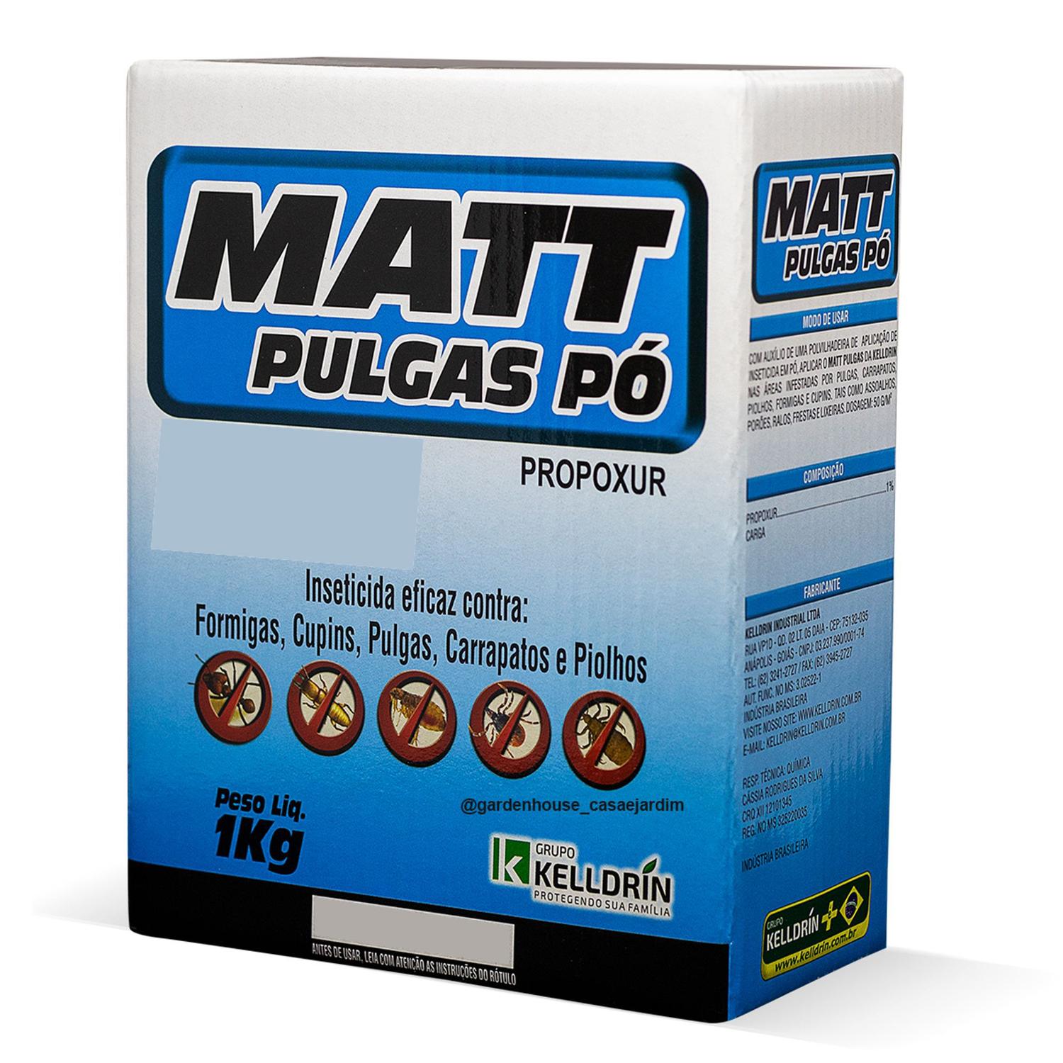 Matt Pulgas 1kg Antipulgas Carrapatos Piolhos Cão E Gato - Kelldrin - Antipulga e Carrapaticida - Magazine Luiza