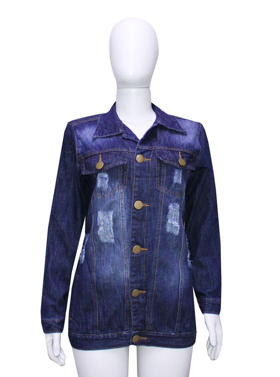 jaqueta jeans feminina longa