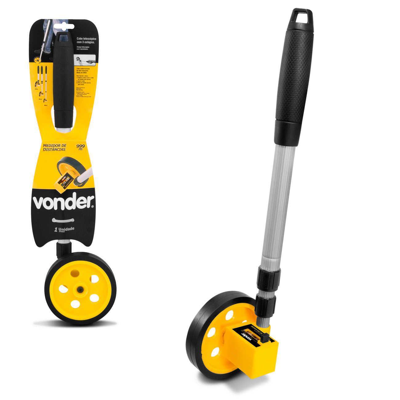 Medidor e Totalizador de Distância com Roda Vonder 10Km Contador Analógico  Preto e Amarelo - Medidor de Distância - Magazine Luiza