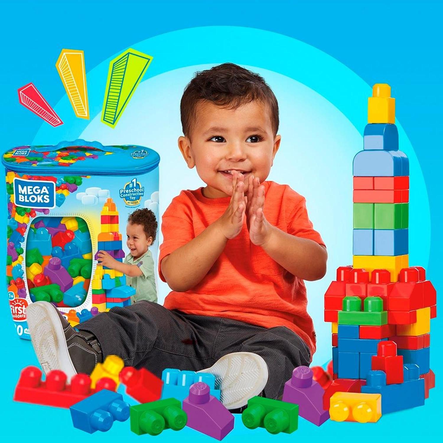 Blocos de Montar - Mega Bloks - Sacola com 80 Peças - Azul - Fisher-Price