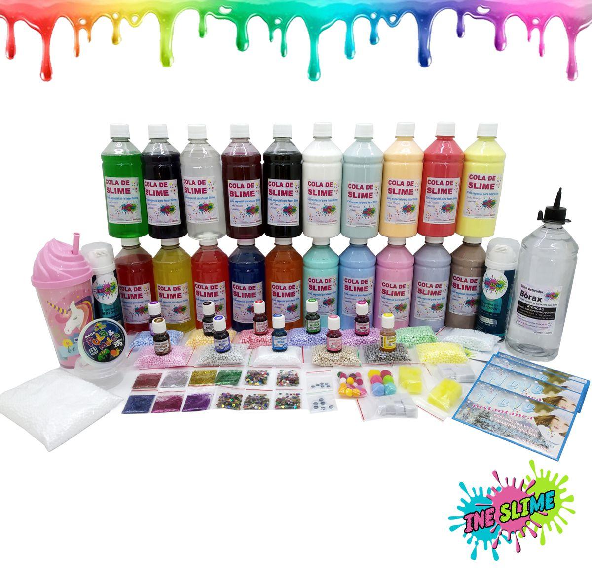 Mega Kit Para Fazer Slime Completo Super Kit Completo Slime