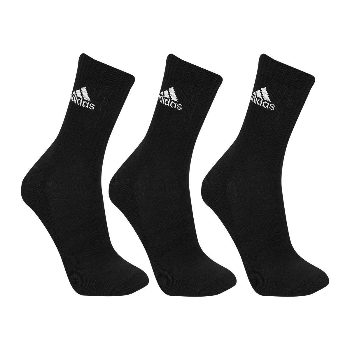 meia preta cano alto adidas
