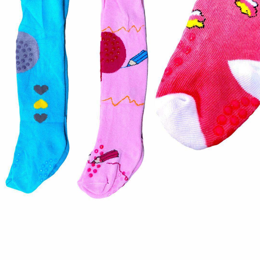 Meia Calça Bebê Menina Colorida Super Quente Kit 3 Pares Inverno ...