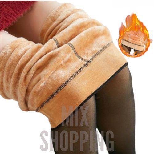 Calça térmica segunda-pele meia-calça forrada grossa frio inverno