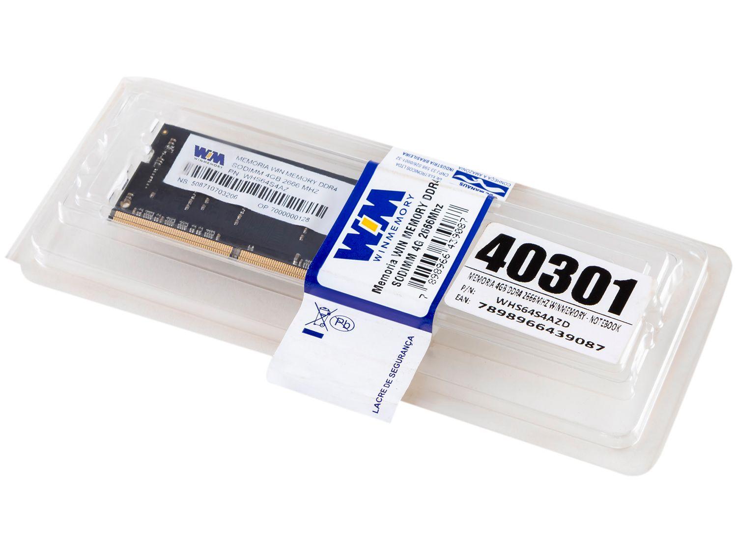 Memória RAM para Notebook 4GB DDR4