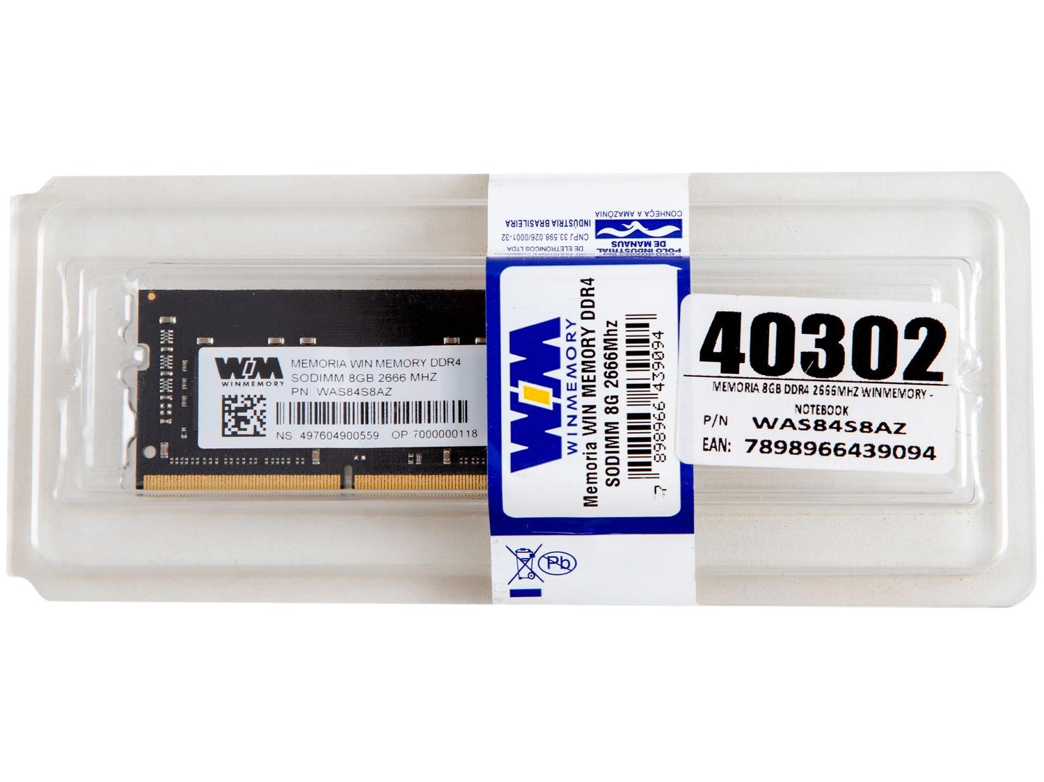 Memória RAM para Notebook 8GB DDR4 PCWare