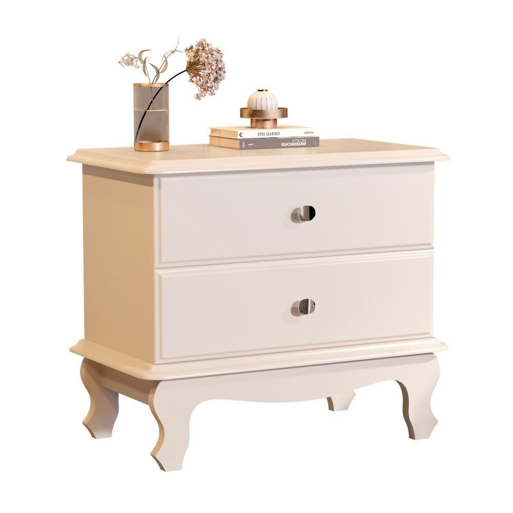 Mesa de Cabeceira Bombe Luxo 1111 Perola - Mais de Casa