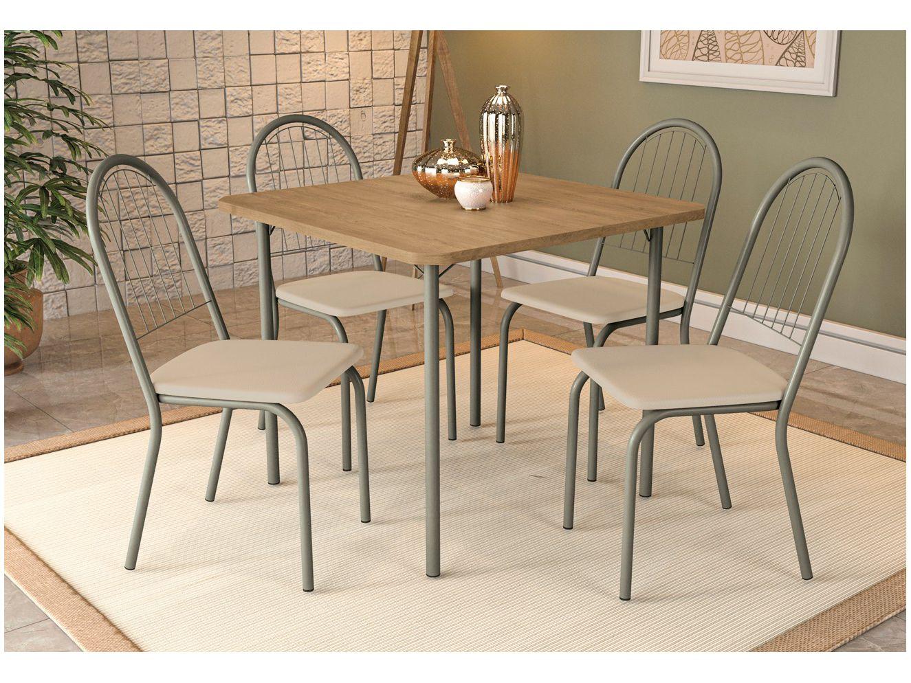 Mesa de Cozinha 4 Cadeiras Quadrada