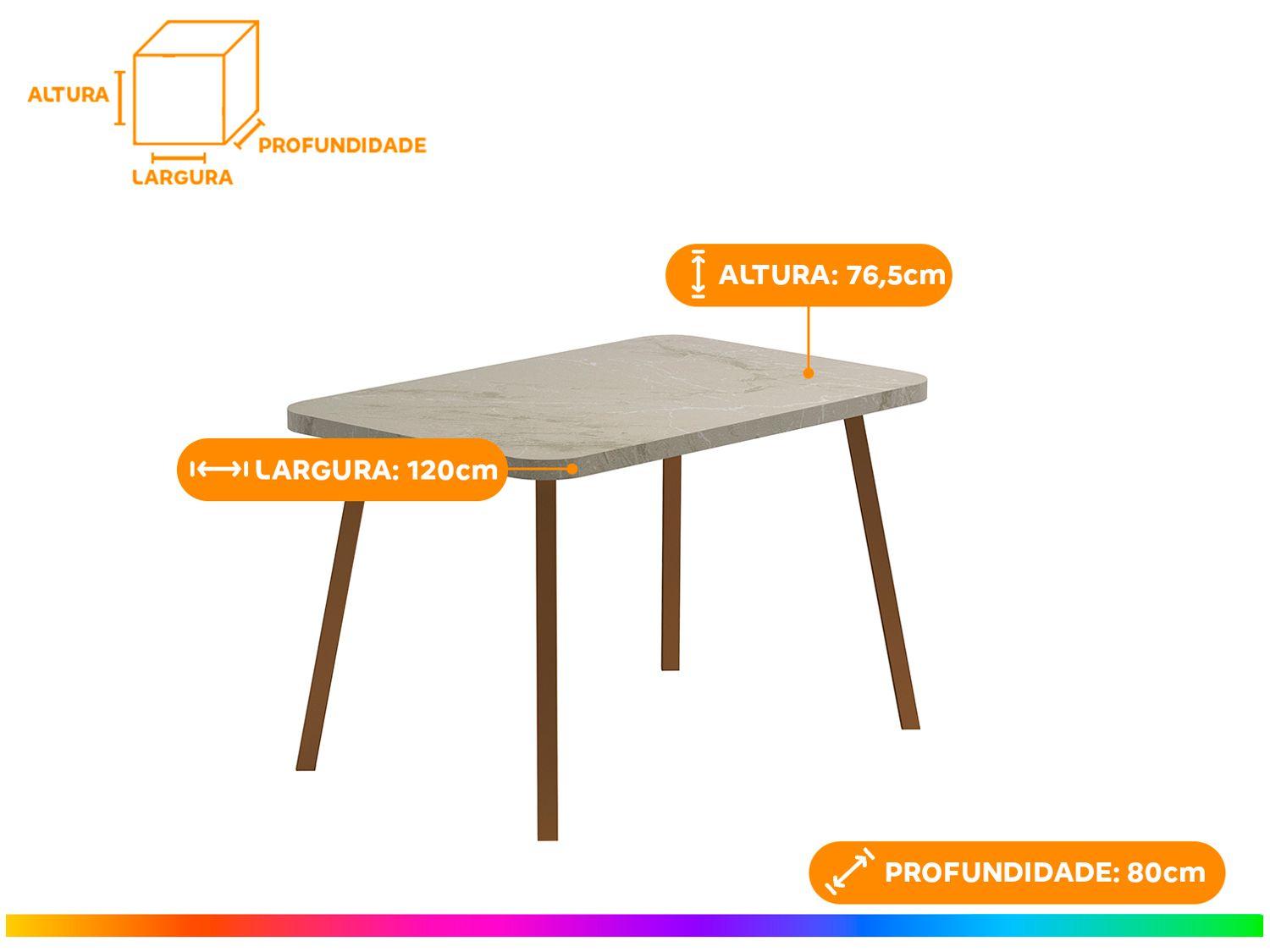 Mesa de Cozinha 4 Cadeiras Retangular Carol Carraro