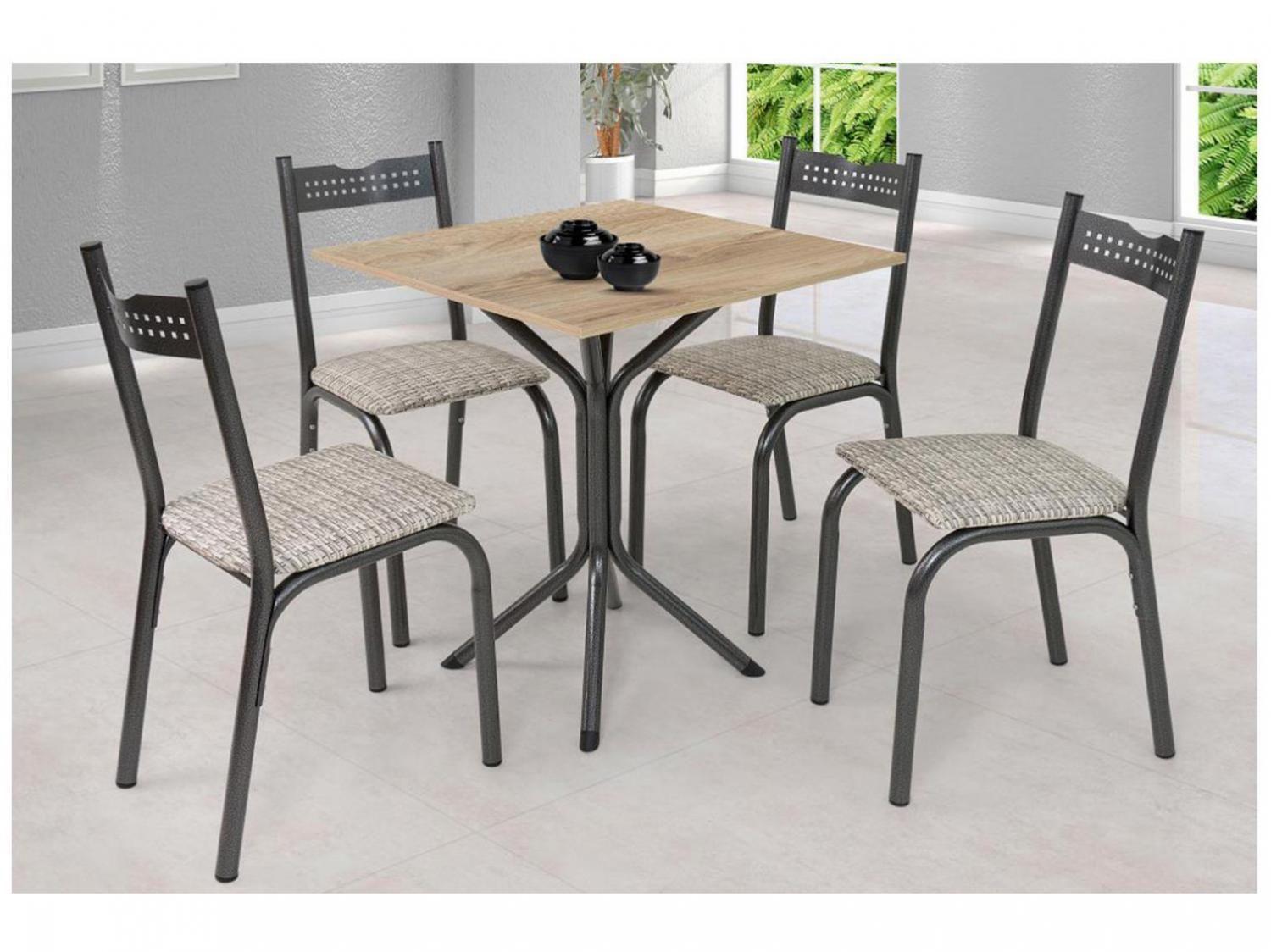 Mesa de Jantar 4 Cadeiras Quadrada