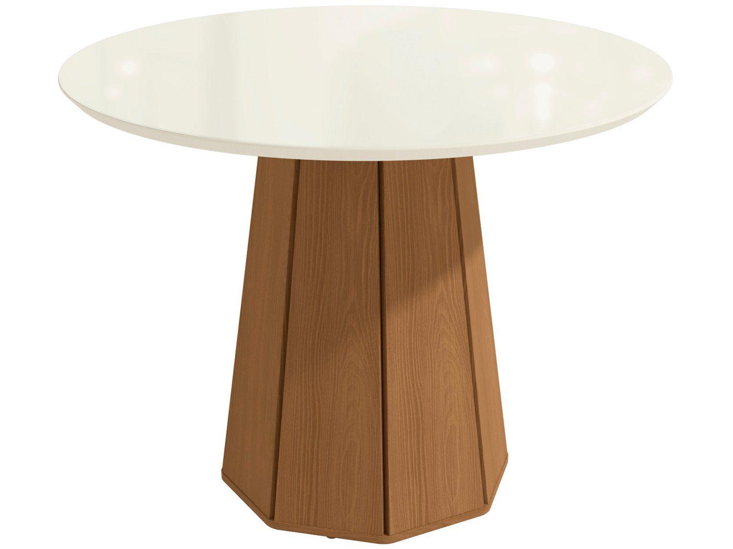 Mesa de Jantar 4 Cadeiras Redonda Tampo de MDF com Vidro Moscato Kappesberg