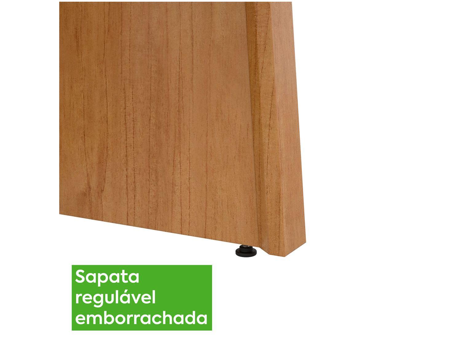Mesa de Jantar 4 Cadeiras Retangular Branca e Amêndoa Móveis Tampo de Vidro Lopas Celebrare