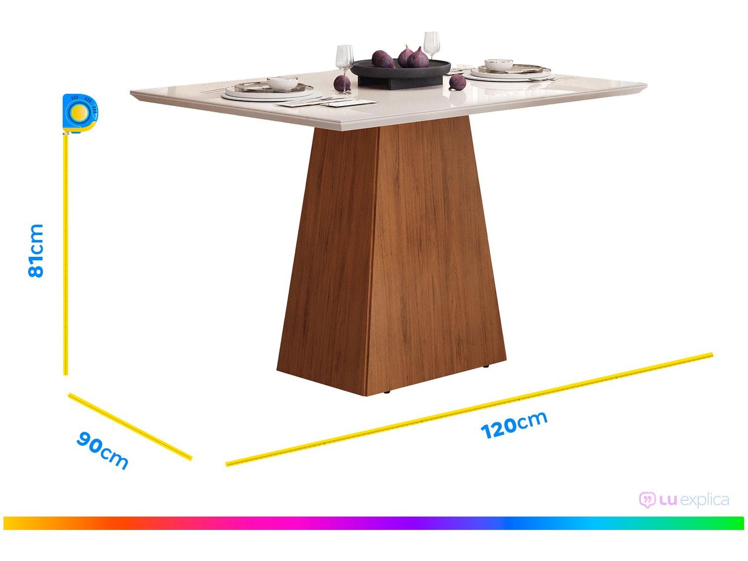 Mesa de Jantar 4 Cadeiras Retangular Freijo e Off DJ Móveis Copenhague