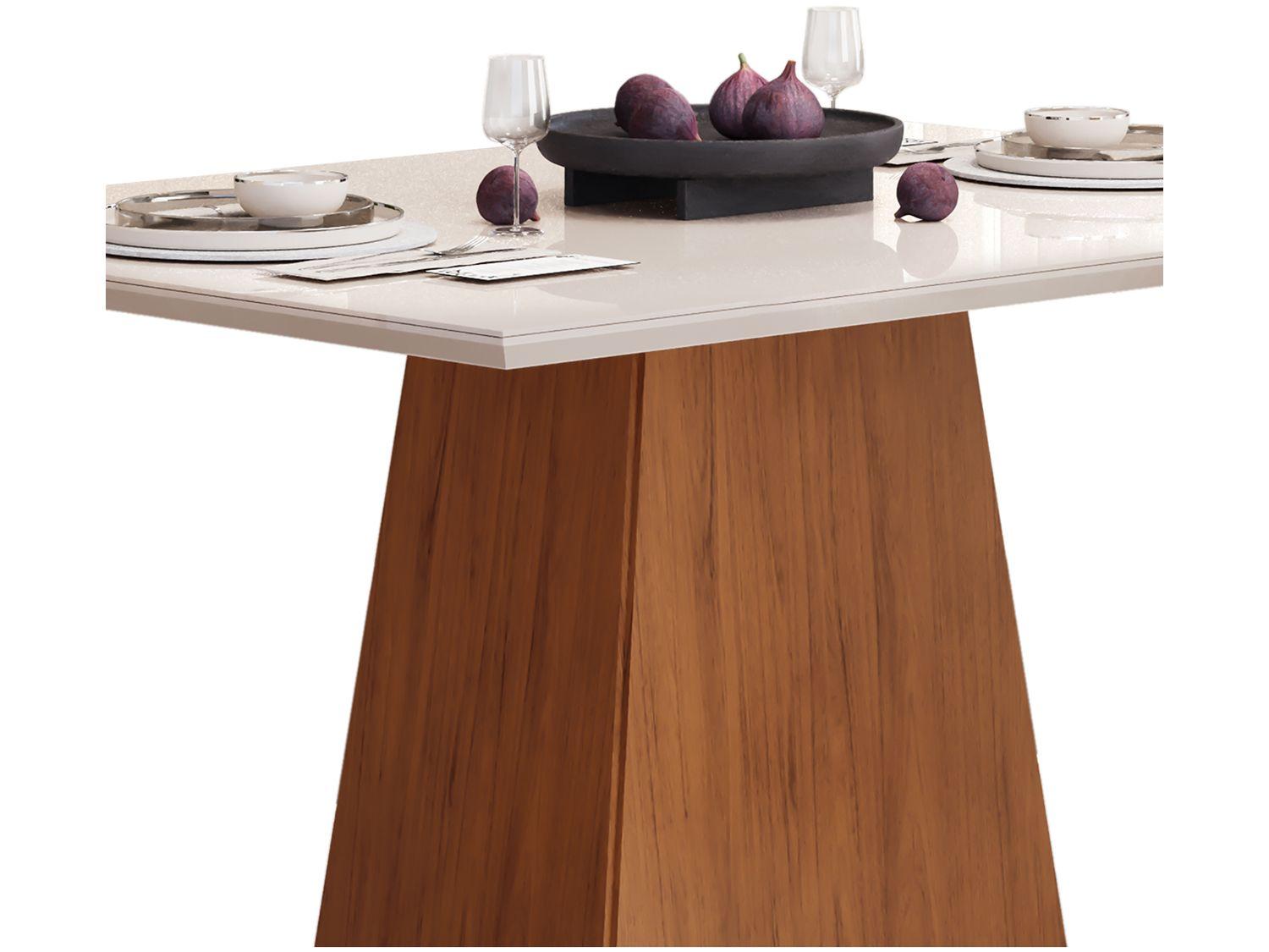 Mesa de Jantar 4 Cadeiras Retangular Freijo e Off DJ Móveis Copenhague