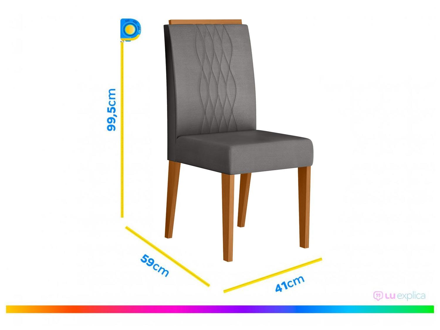 Mesa de Jantar 4 Cadeiras Retangular Off White e Lunar DJ Móveis Siena