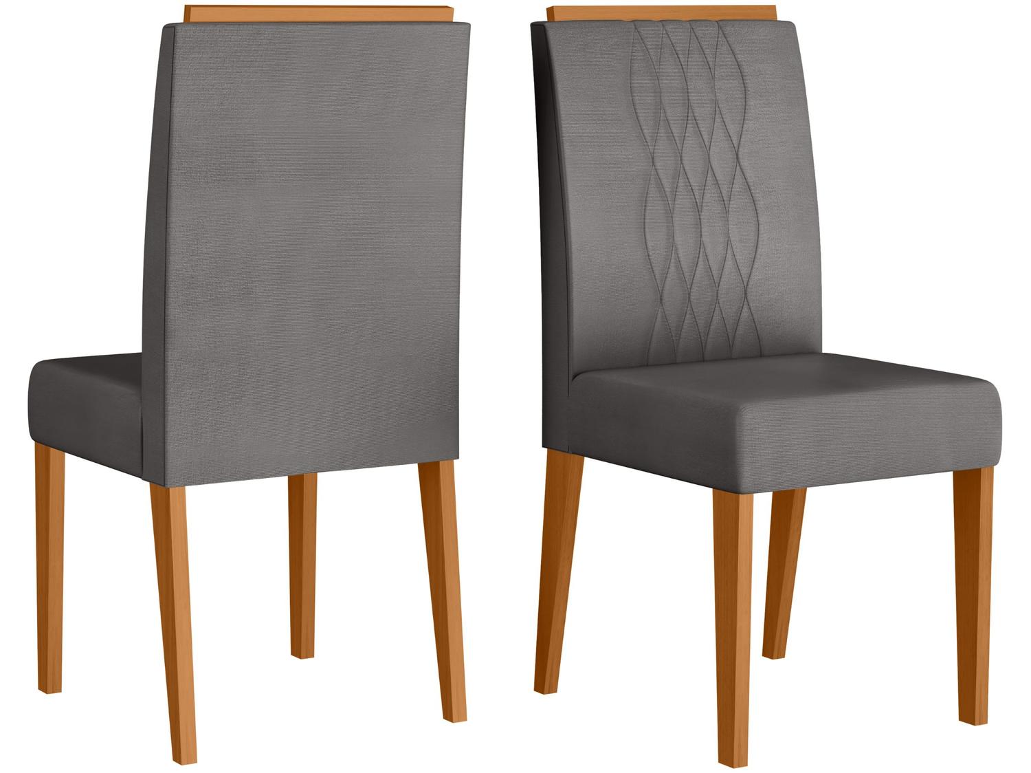 Mesa de Jantar 4 Cadeiras Retangular Off White e Lunar DJ Móveis Siena
