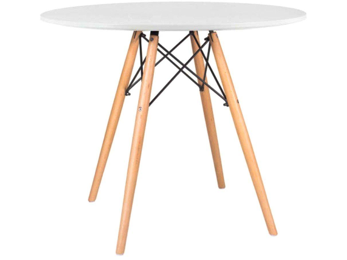 Mesa de Jantar 4 Lugares Redonda Branca