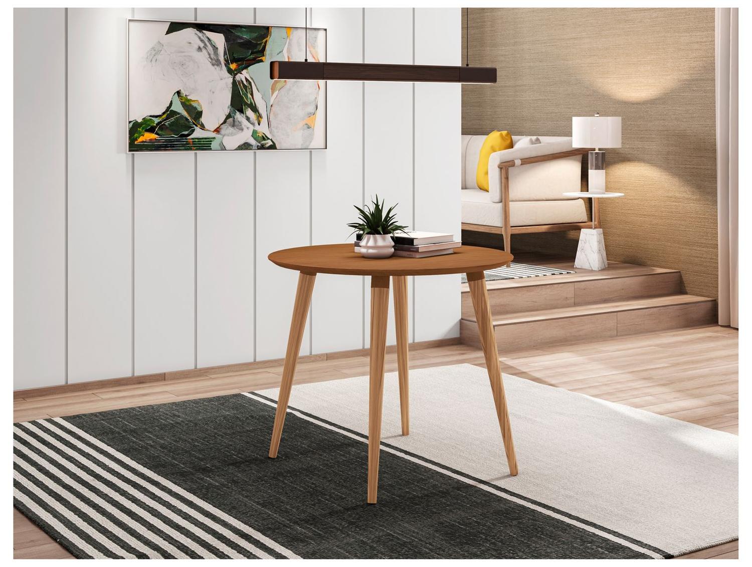 Mesa de Jantar 4 Lugares Redondo Cedro Casa D Veneza