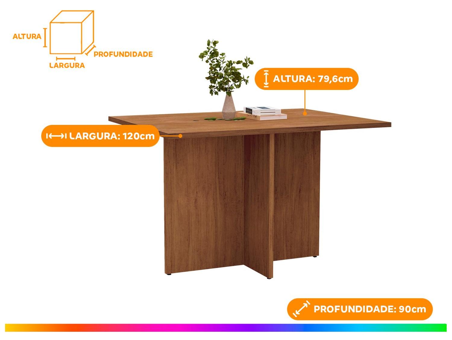 Mesa de Jantar 4 Lugares Retangular Cedro Casa D Paris