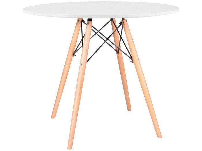 Mesa de Jantar 5 Cadeiras Redonda Branco 