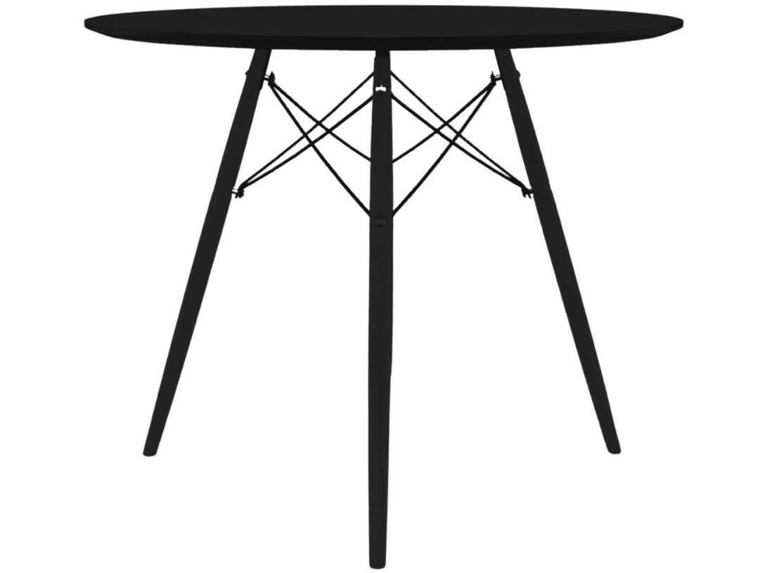 Mesa de Jantar 5 Cadeiras Redonda Preta 