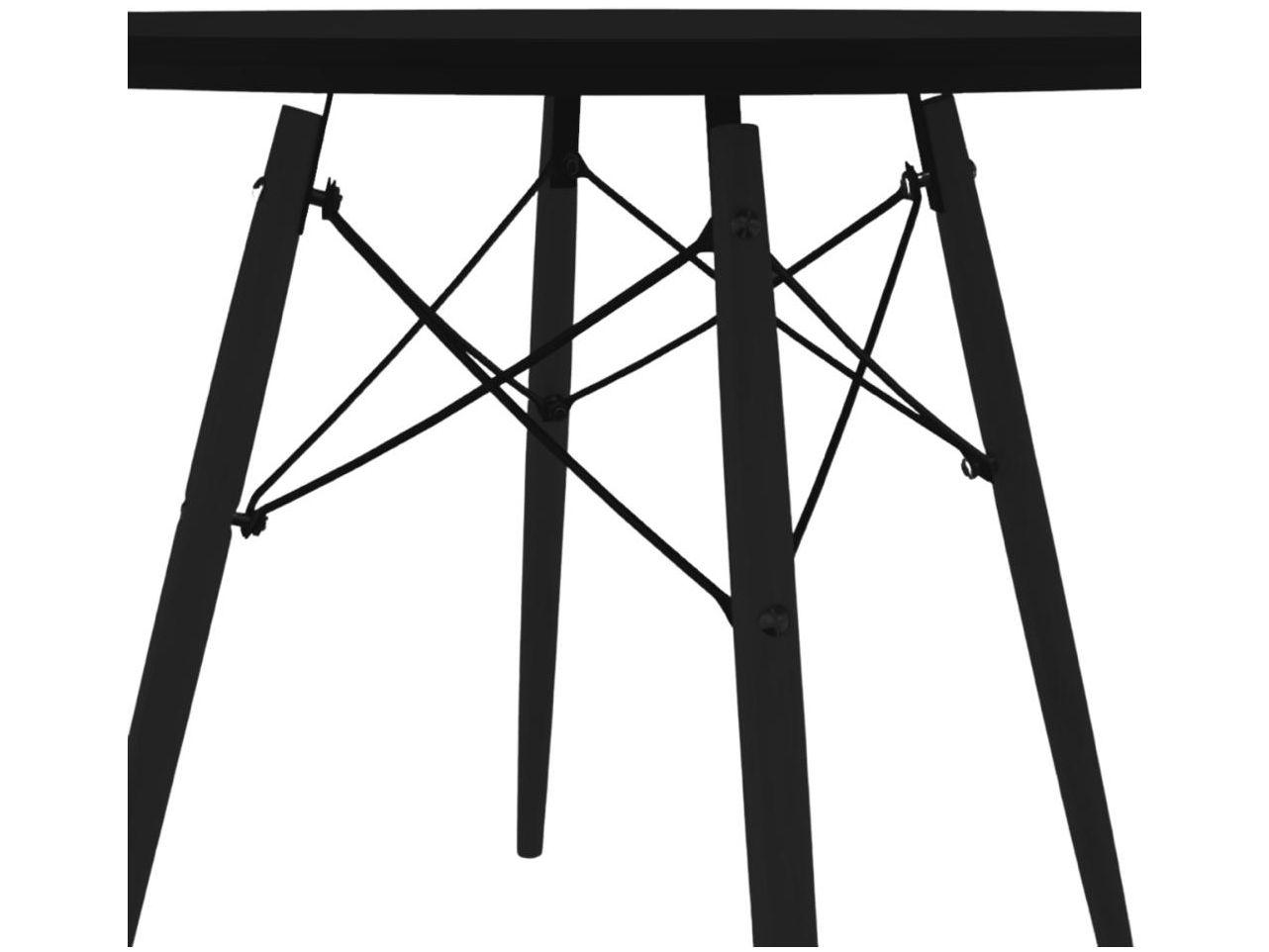 Mesa de Jantar 5 Cadeiras Redonda Preta 