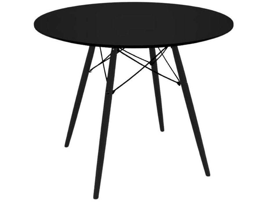Mesa de Jantar 5 Cadeiras Redonda Preta 