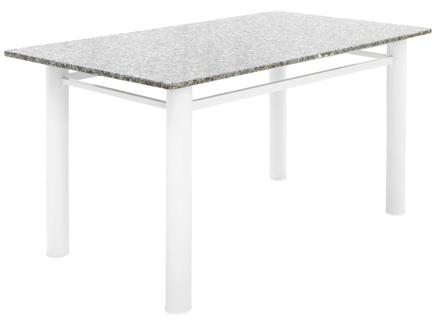 Mesa de Jantar 6 Cadeiras Retangular Aço Tampo Granito Poeme Ciplafe
