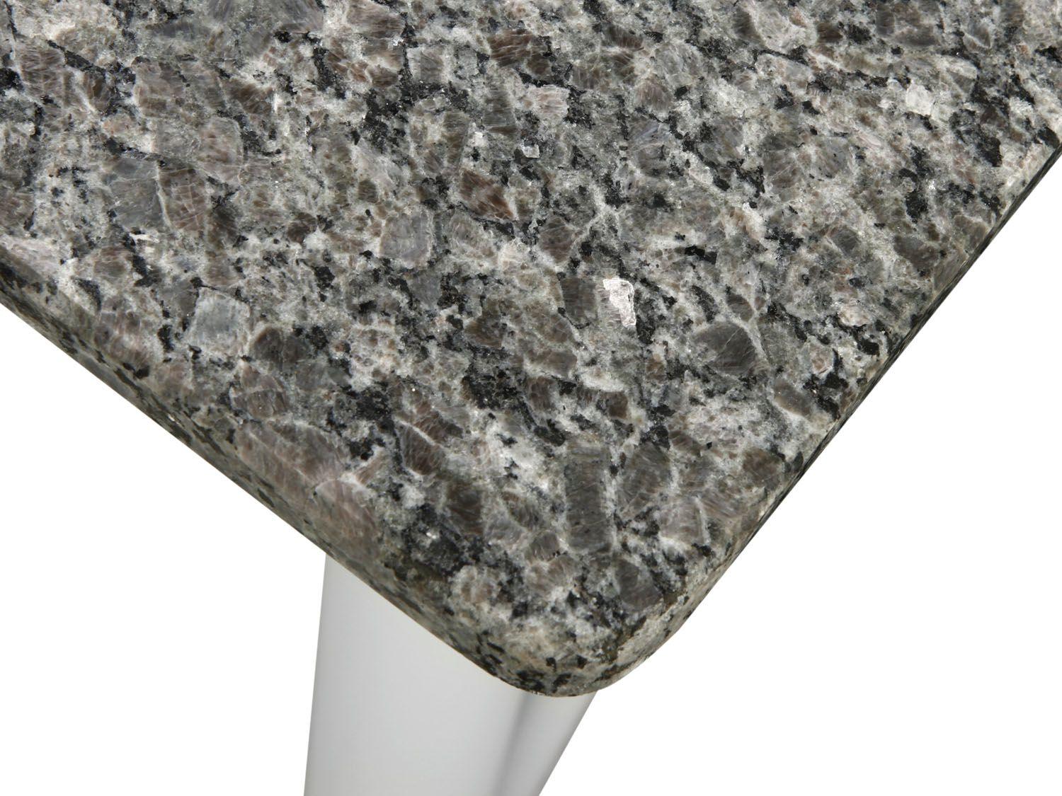 Mesa de Jantar 6 Cadeiras Retangular Aço Tampo Granito Poeme Ciplafe