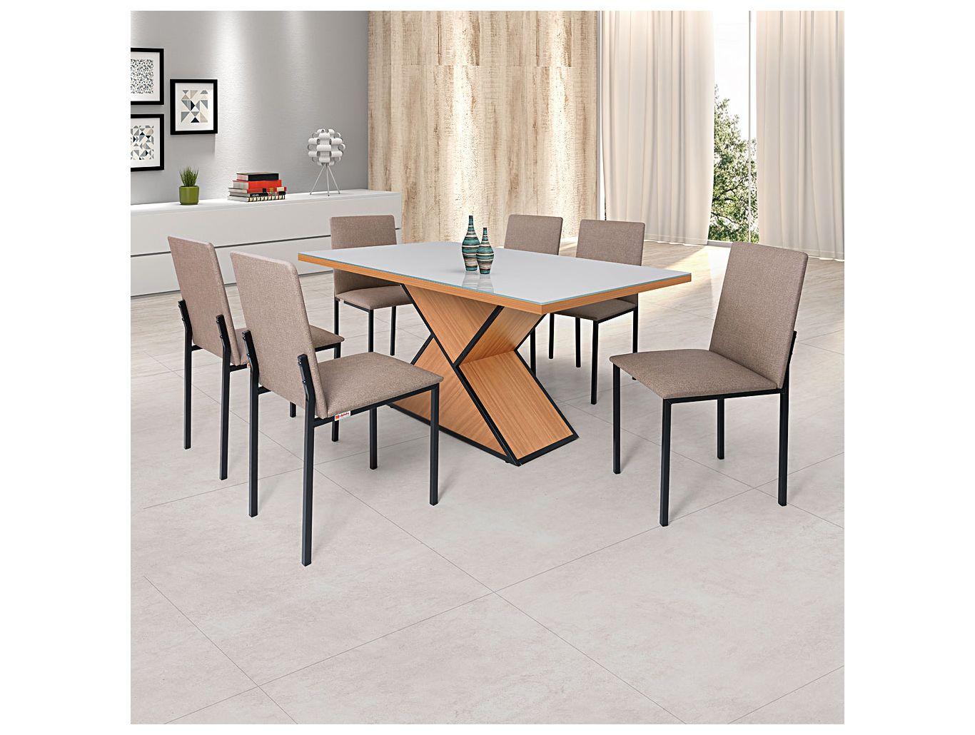 Mesa de Jantar 6 Cadeiras Retangular Ciplafe Dubai