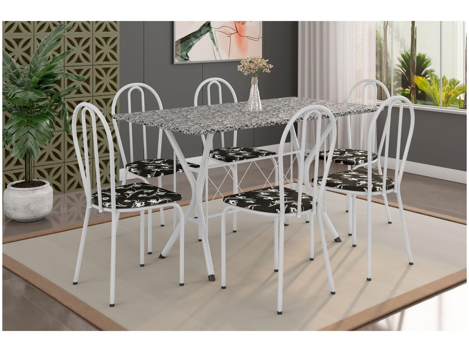 Mesa de Jantar 6 Lugares Retangular Branca