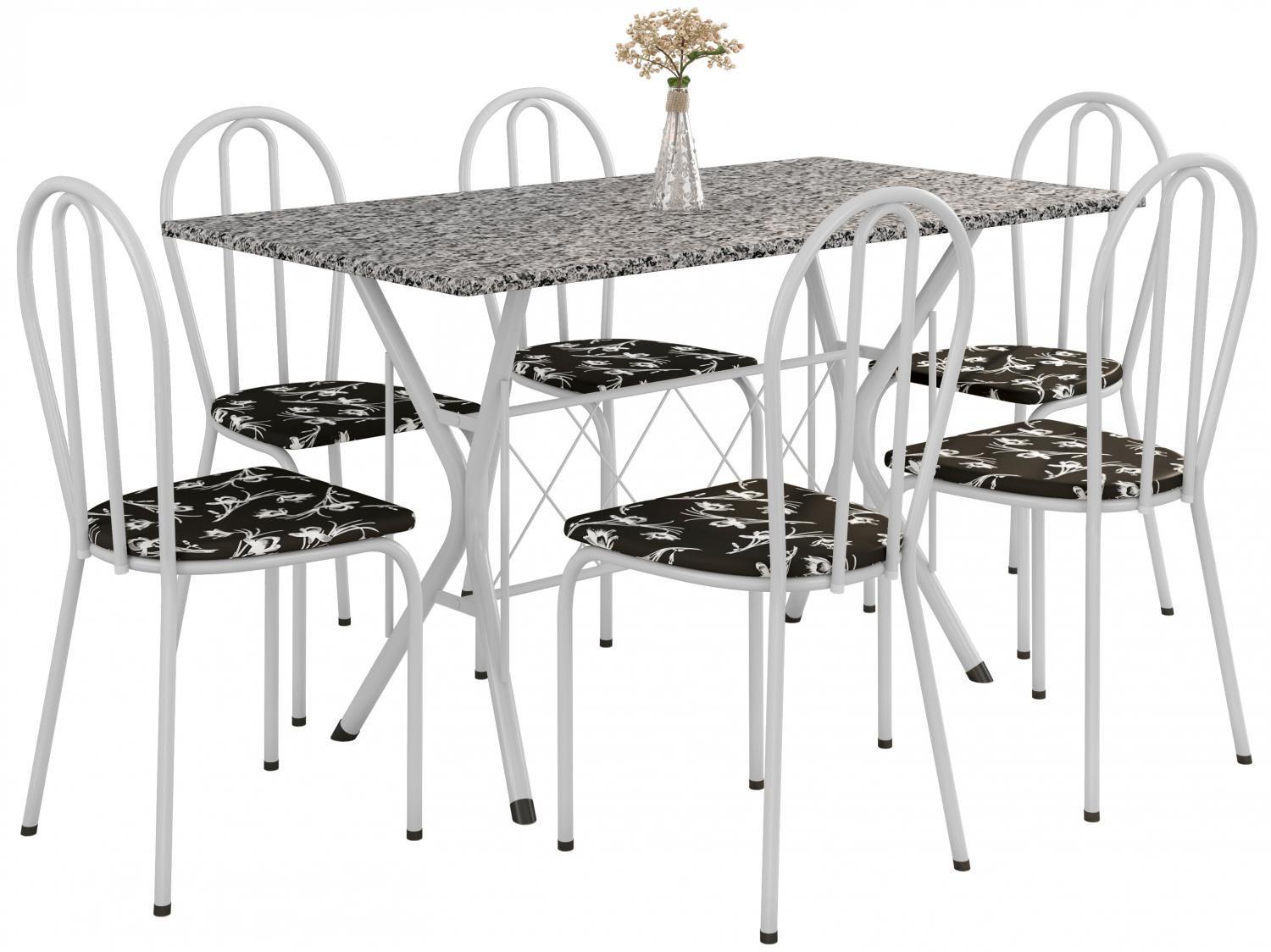 Mesa de Jantar 6 Lugares Retangular Branca