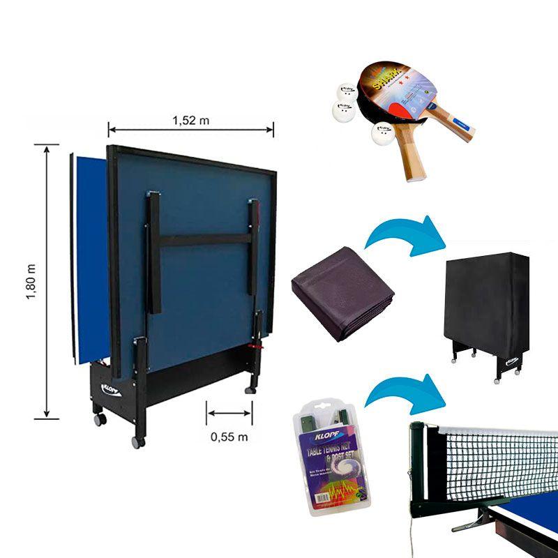 Mesa de ping pong Klopf 1008 fabricada em MDF cor azul