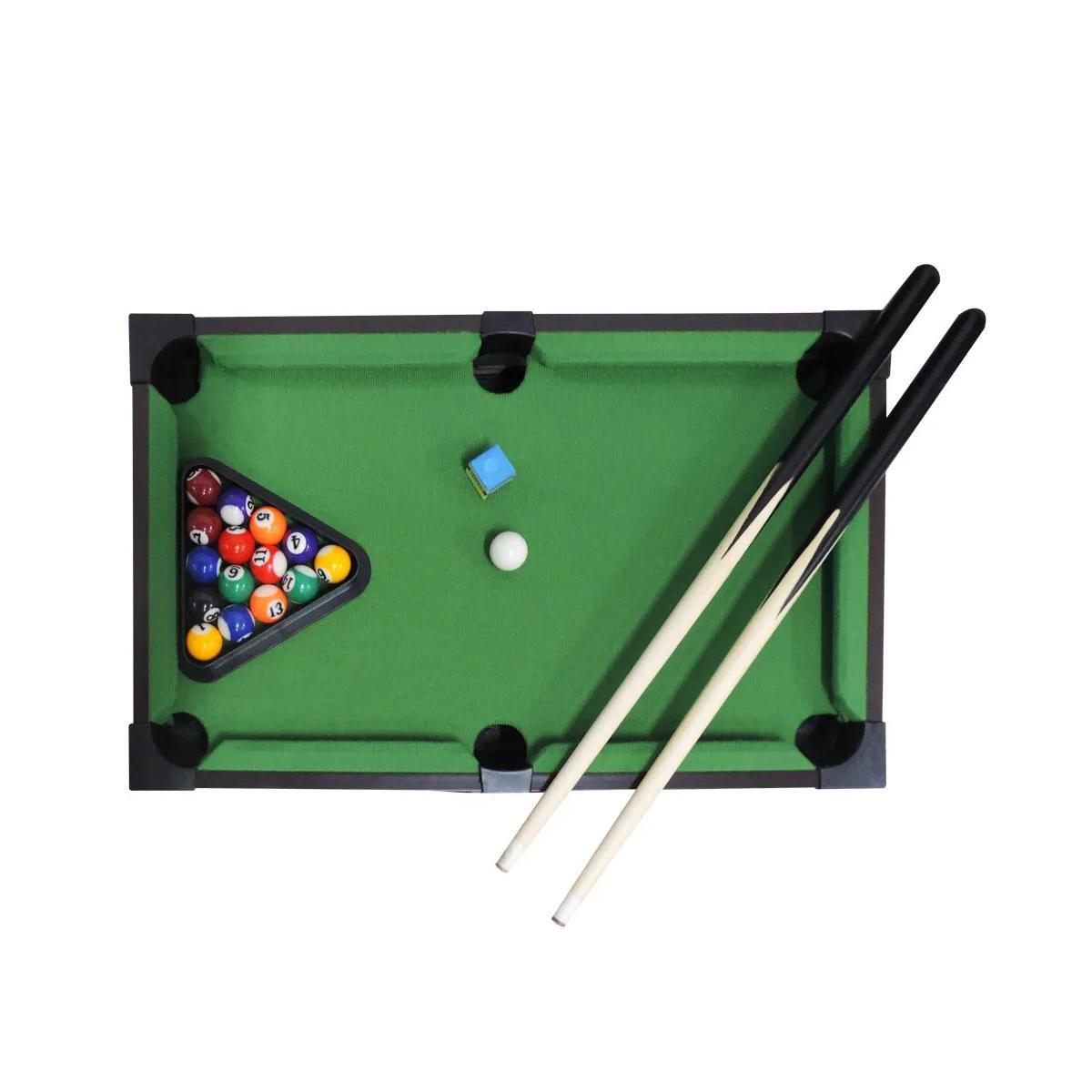 Bilhar De Mesa Sinuca Snooker Portátil Tacos E Bolas 31X51Cm