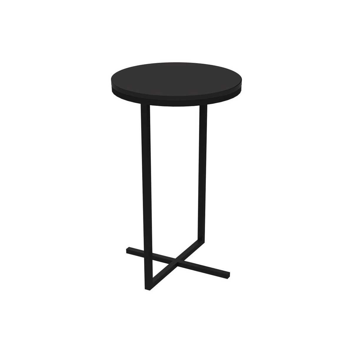 Imagem de Mesa Lateral Redonda Industrial Estrutura em Metal 56 cm