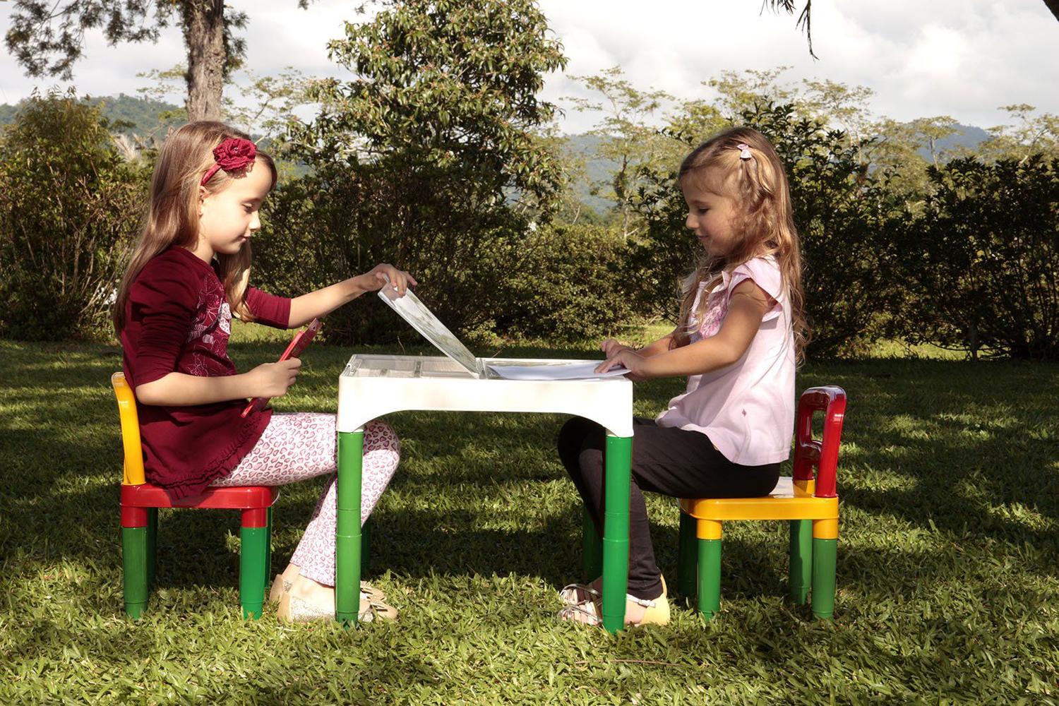 Imagem de Mesa Mesinha Infantil Didática Com Cadeiras Poliplac