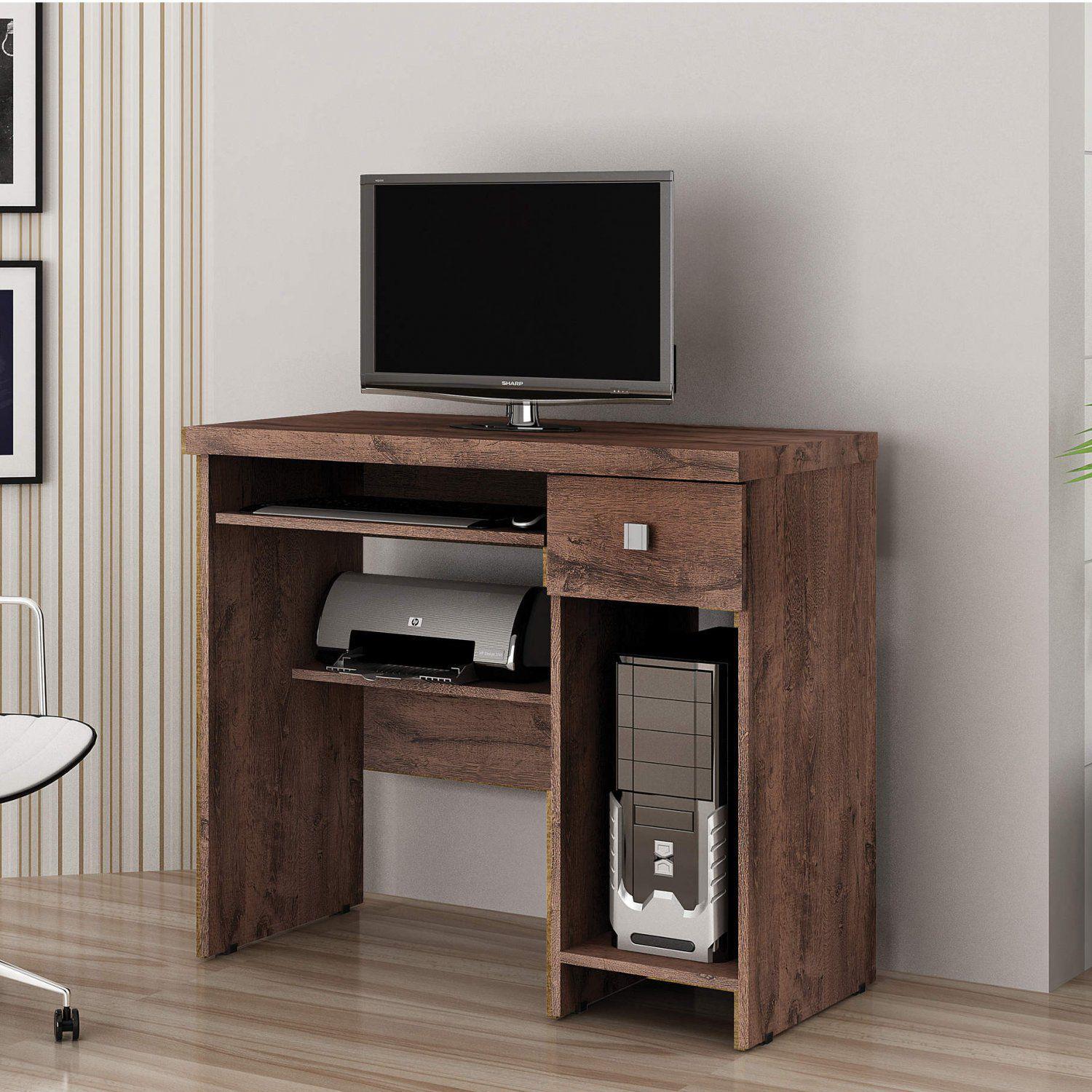 Mesa para Computador 1 Gaveta System Valdemóveis Castanho ...