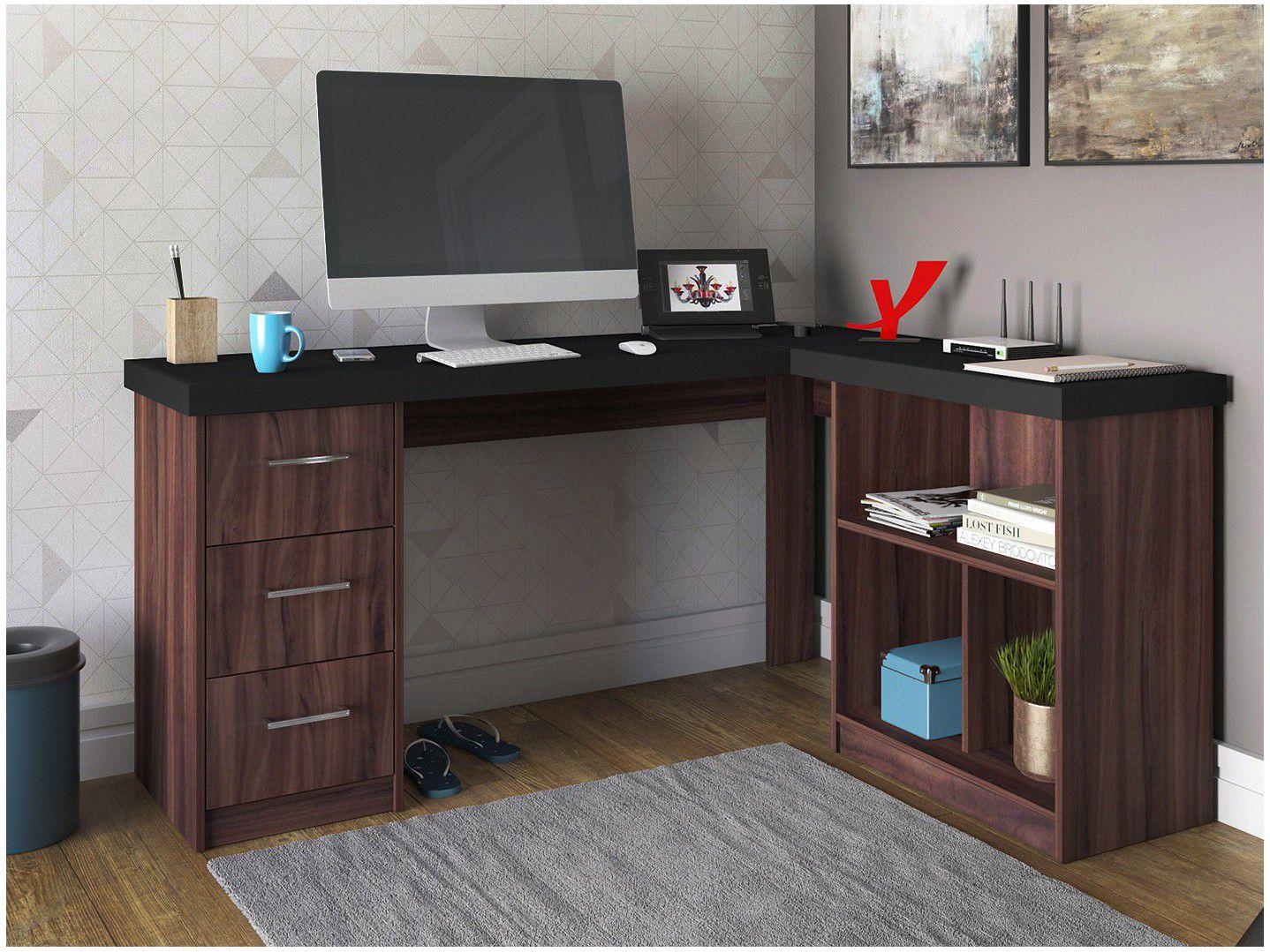 Mesa para Computador 3 Gavetas Artany Home Office - Mali - Escrivaninha ...