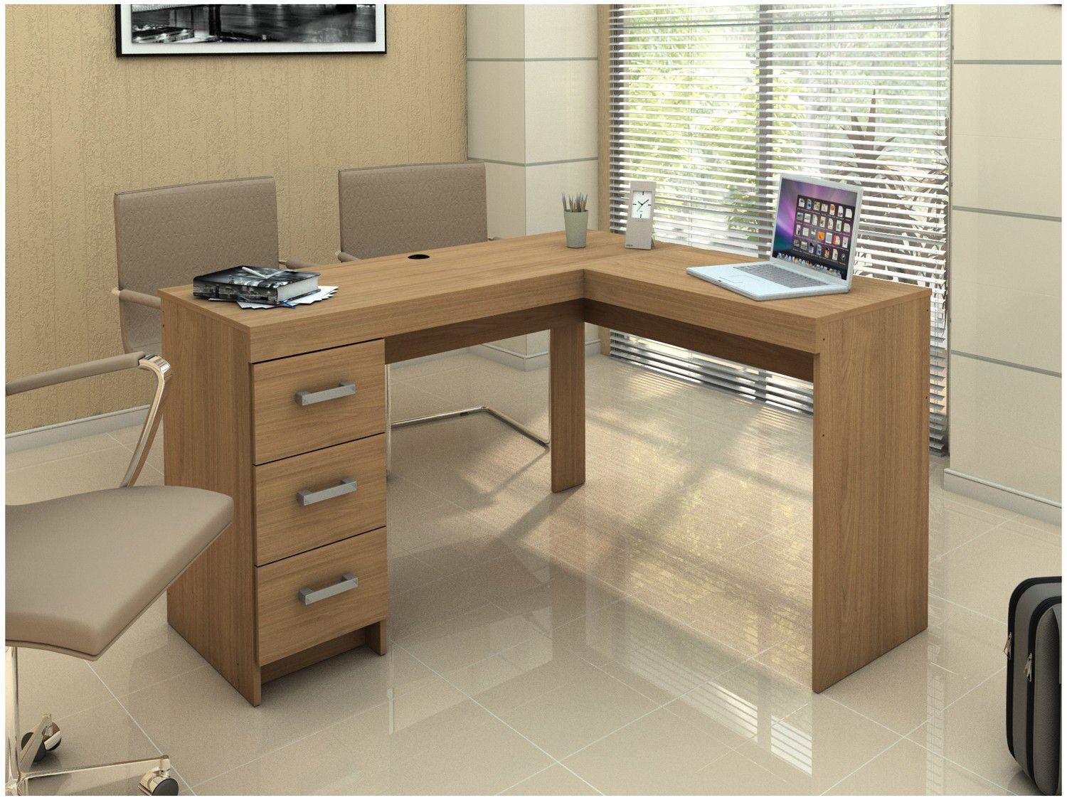 Mesa para Computador/Escrivaninha Fênix 3 Gavetas Politorno