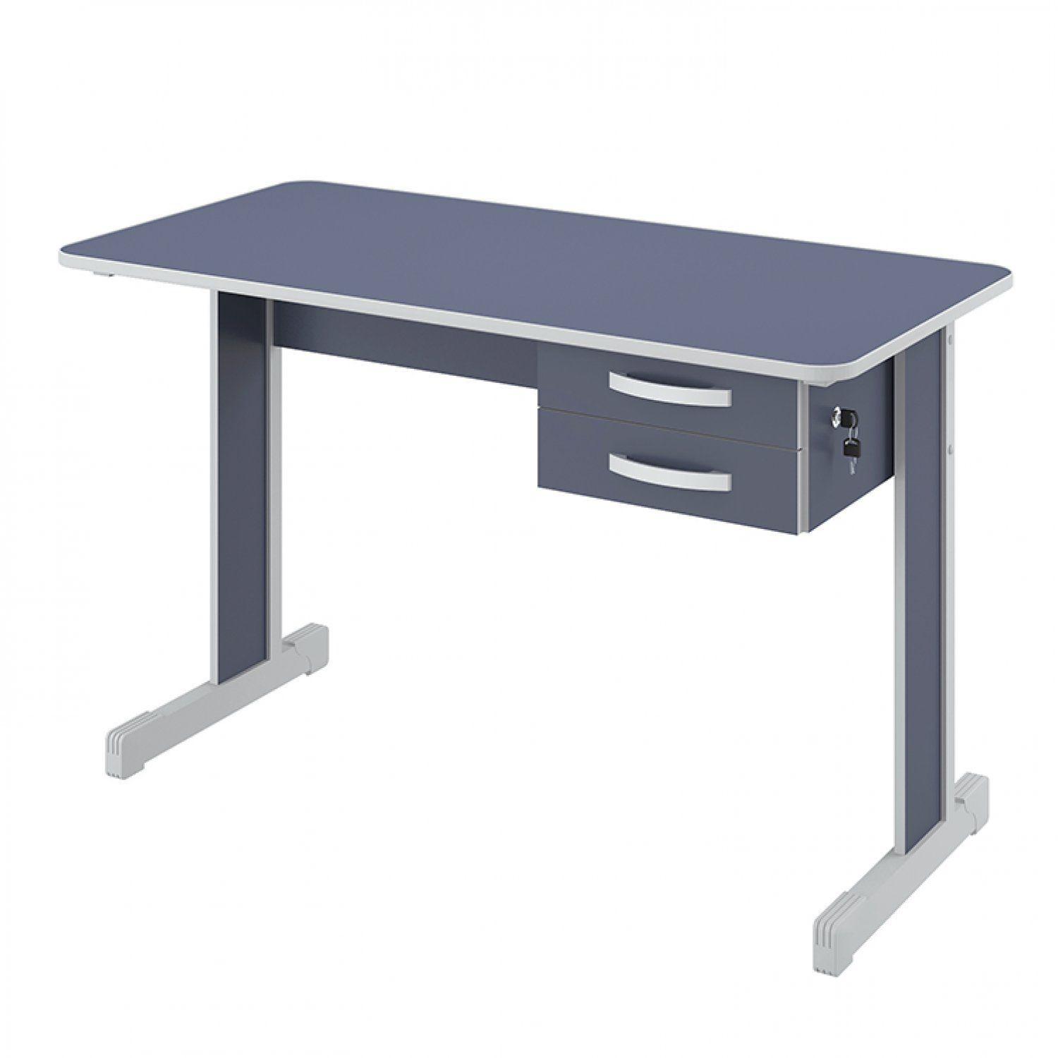 Mesa para Escritório 2 Gavetas 120cm Pop New 600 Plata Móveis Azul